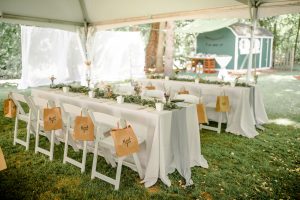outdoor tent wedding by Baystate Tent