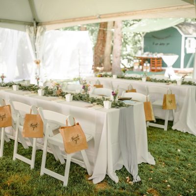 outdoor tent wedding by Baystate Tent